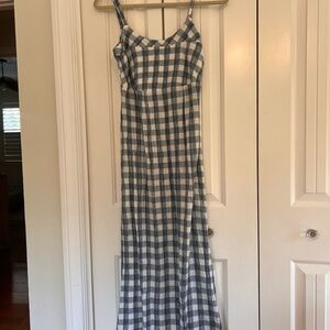Hatch Navy and Cream Plaid Dress